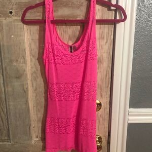 BKE Hot pink lace tank